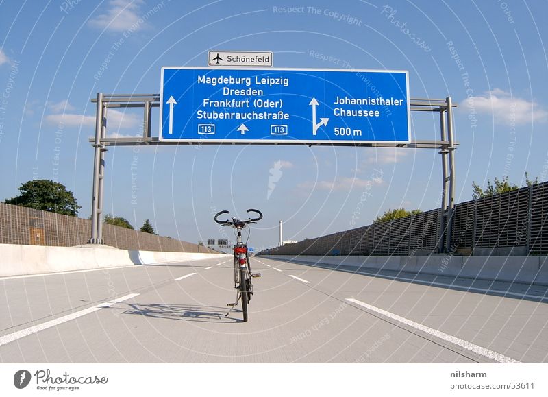 A113 Bicycle Highway Transport Street sign Traffic lane Lane markings Berlin