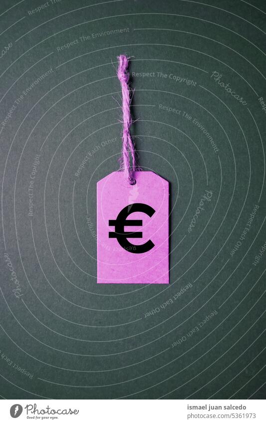 euro symbol in the pink price tag on the green background pink tag pink color mockup pink mockup object euro sign € money market buy icon black friday sale