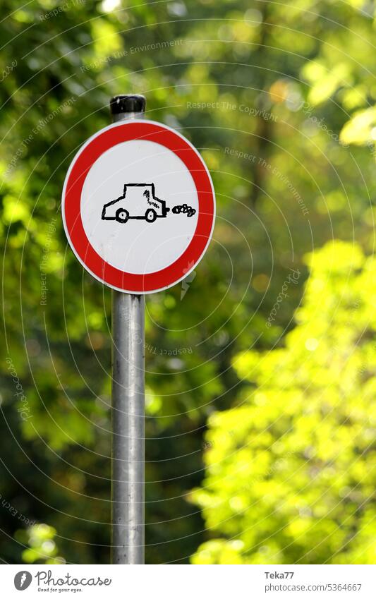 no cars allowed drawing sign forbidden red white forest blur sharp concept sketch clean green enviroment