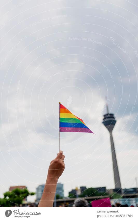 CSD csd Duesseldorf queer Rainbow flag Homosexual Tolerant Love Equality variety Prismatic colors LGBT lesbian gay bisexual Symbols and metaphors Freedom