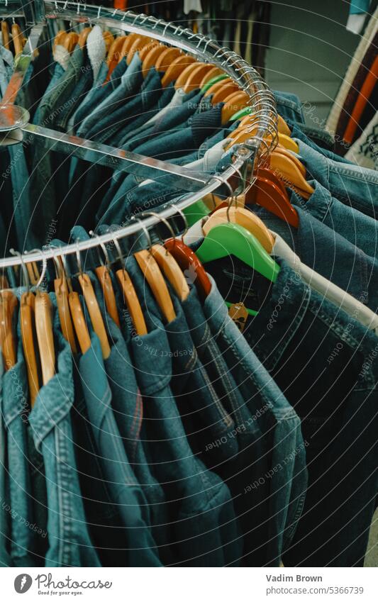 jeans shirts on a hanger hawaiian shop second-hand Wear Clothing buing
