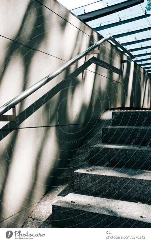 UT Bock on Bochum | handrail Stairs stagger Upward Architecture Structures and shapes Wall (building) Gray