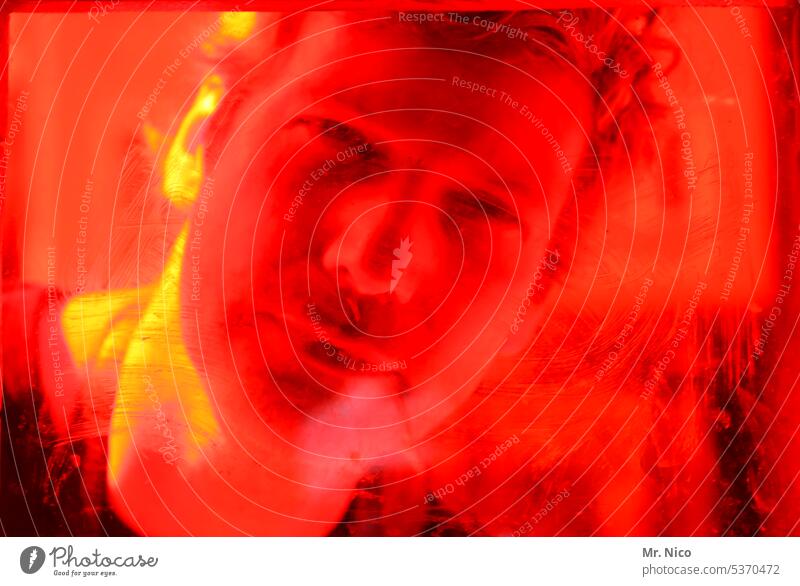 Warming I under the red light Vista inquisitorial Red-light district Mysterious protective screen Transparent Banner Protection Looking red light district Head
