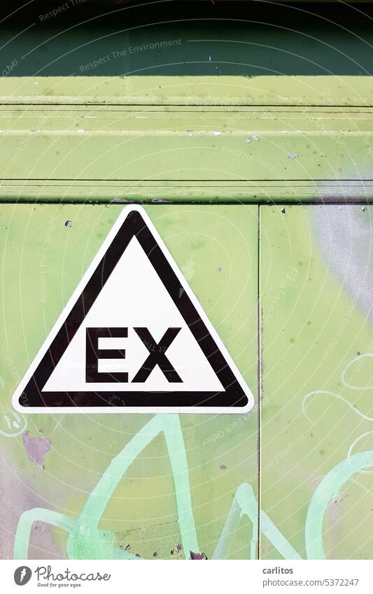 No ...  um, thing, um with the ex Triangle sign Warn Explosion explosive atmosphere Signage Signs and labeling Warning sign Warning label Clue Characters