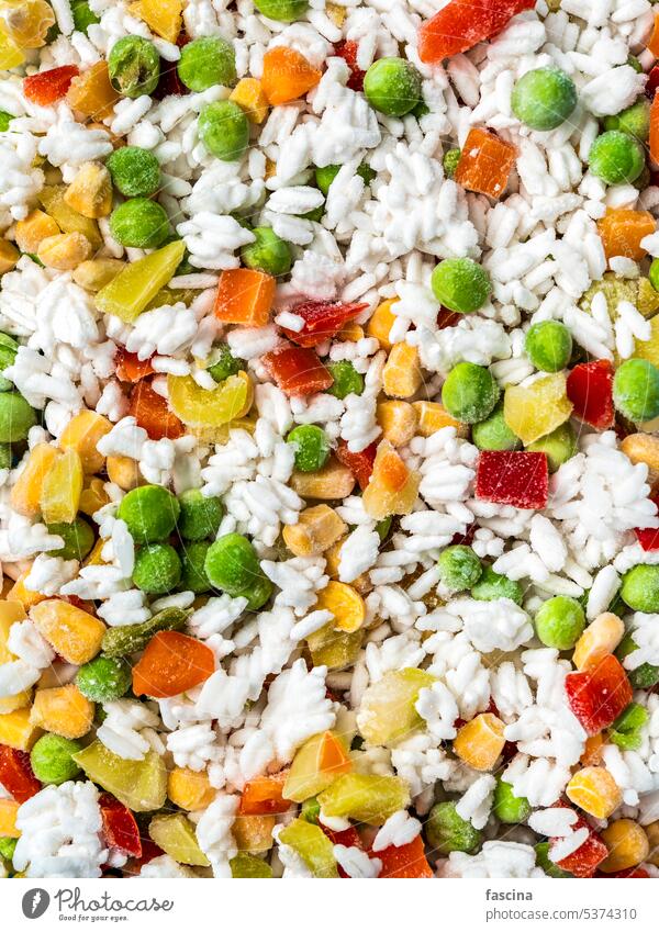 Frozen vegetables assorted close up frozen vegetables hawaii mix frozen food ice top view background agriculture closeup cold cooking corn deep-frozen frost