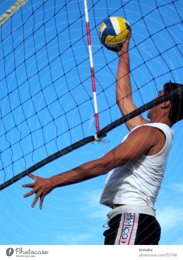 Beach Voley Sky Action Playing Man voley game Ball play Sphere kimako