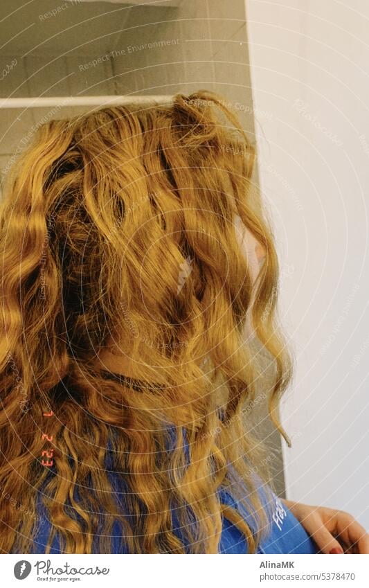 lion's mane hair Curl hairstyle Waves Red-haired Adults Hair and hairstyles Colour photo Long-haired Head Human being