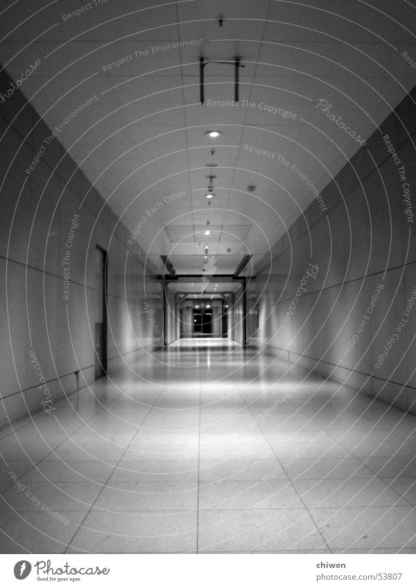 16 mile Passage Tunnel Parking garage Night Leipzig Narrow Cramped Oppressive Direction Future Empty Loneliness Resign Eternity Time Dark Infinity Underground
