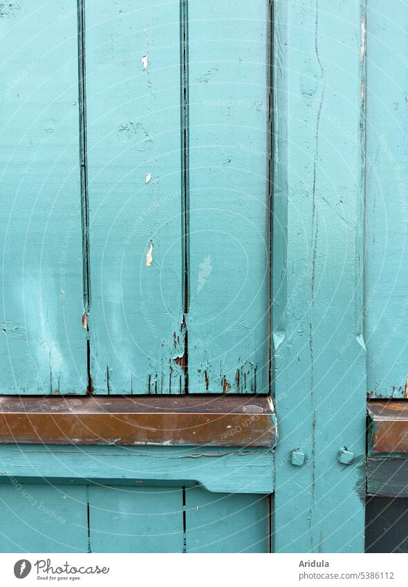 Turquoise wooden house wall No. 2 House (Residential Structure) Wood Wall (building) boards Colour Canceled Structures and shapes Detail Building Close-up
