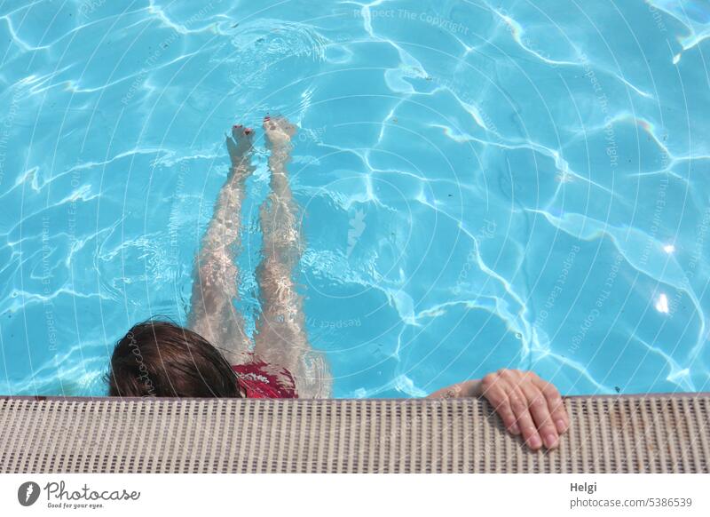Mainfux-UT | Bathing Mermaid Human being Woman pool Water swimming pool bathe edge Hand Head Legs Swimming & Bathing Relaxation Summer Joy Leisure and hobbies