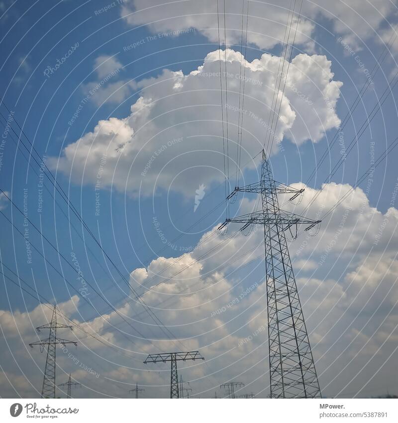 Power pole Electricity pylon Transmission lines Energy industry Sky Cable Technology High voltage power line Power transmission stream transmission line