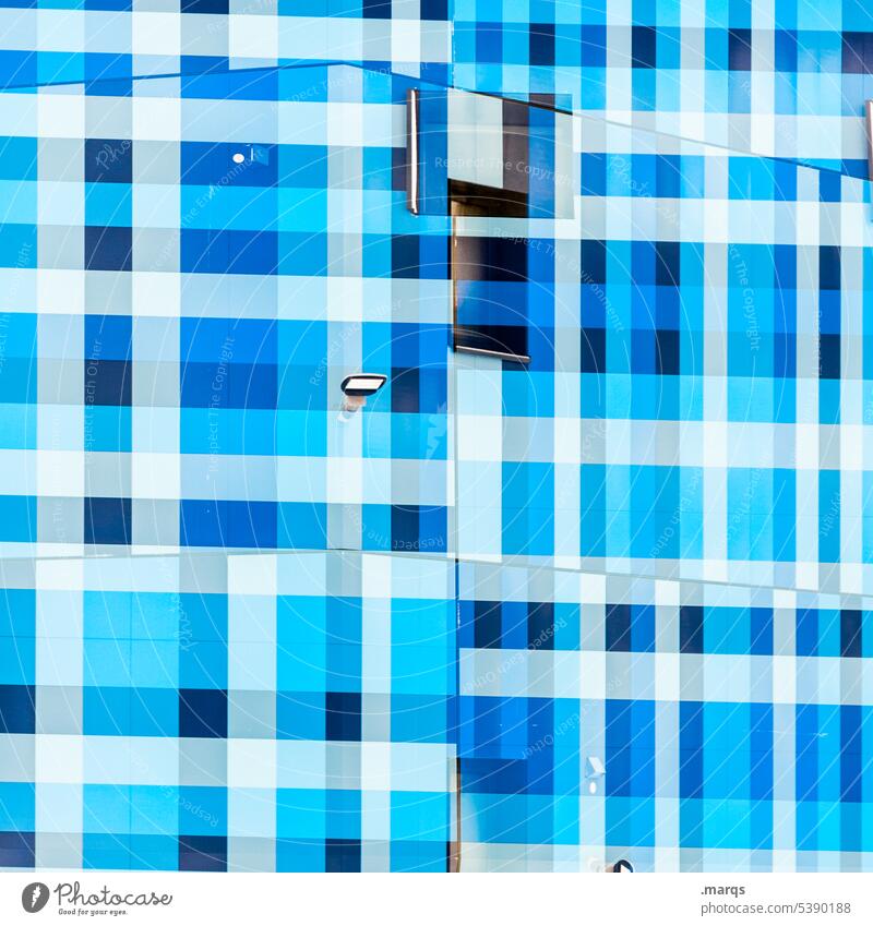 windows Window Abstract Double exposure Pattern Blue Facade Exceptional Line Structures and shapes Modern Irritation Design Crazy Perspective Style Colour