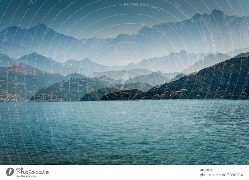 Lake Como Water Mountain Summer Vacation & Travel Relaxation Landscape Sky Beautiful weather Abstract Double exposure