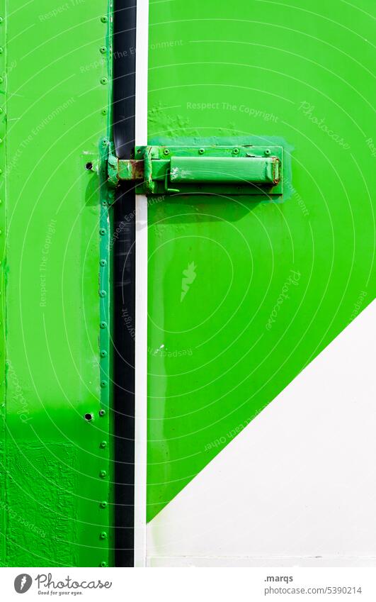 interlocked Truck Detail Metal White Green Logistics Transport Locking bar Shipping Trailer Cargo lorries Mobility Colour
