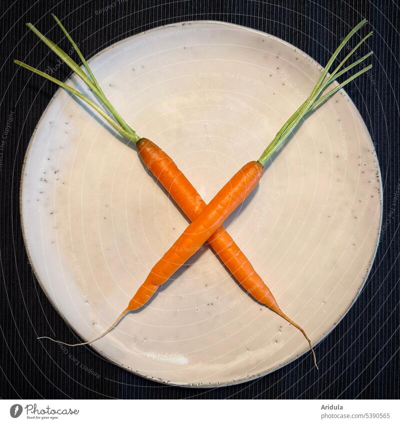 Low calorie | X carrots Vegetable Eating Plate Straight Edge low in calories Vegetarian diet vegan Healthy Eating salubriously Organic produce Fresh Food