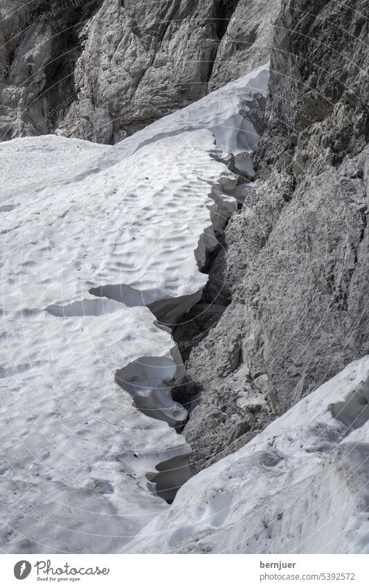 Glacier on the Zugspitze in Bavaria farther from hell Ice Climbing Germany Karwendel Alps Landscape outdoor rock Adventure Extreme Helmet mountain climber Belt