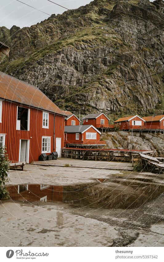 Red wooden houses in Norway Swedish house Swedish houses Wooden house mountain lodge Norwegian nature Vacation in Norway Norway love mountains