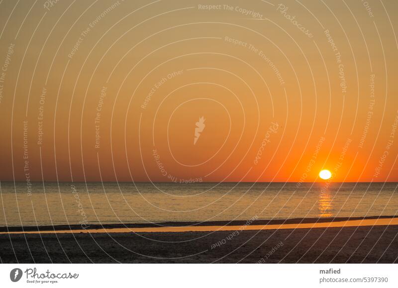 Sunset on Holmsland Klit North Sea Denmark Beach Deserted coast Sky Ocean
