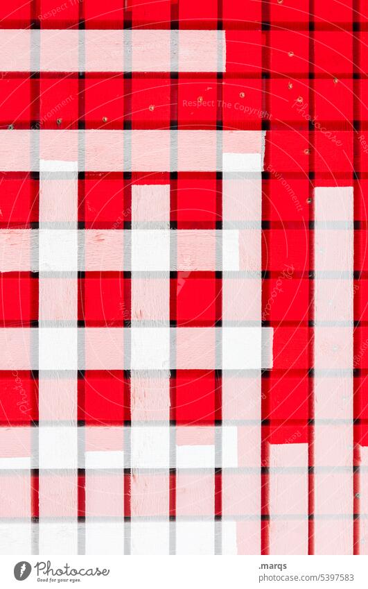 tetris Red White lines Stripe Sharp-edged Double exposure Abstract Illustration Background picture Modern