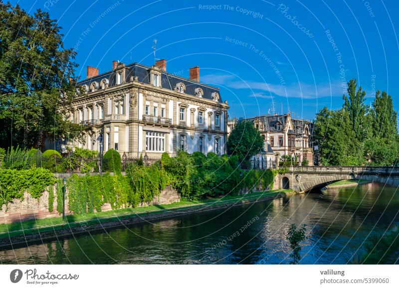 Buildings on the canal bank in Strasbourg, France Europe European alsace architecture attraction beautiful bridge building city destination facade famous france