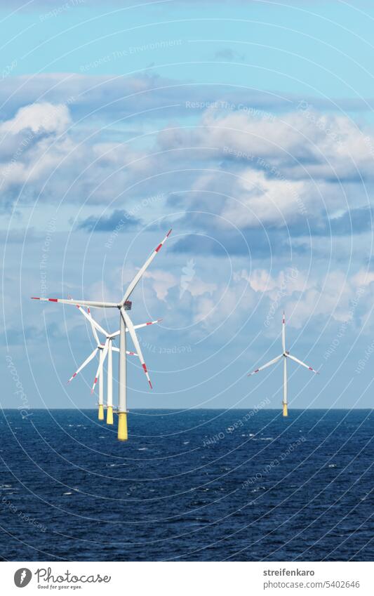 Offshore wind turbine in the North Sea wind power Wind energy plant Renewable energy Energy Pinwheel Energy industry Climate change Alternative Sustainability