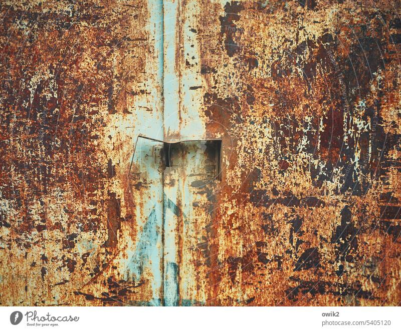 Dunnemals Rust Tin Transience Colour Flake off Trashy Structures and shapes Detail Tracks Decline Old Exterior shot Metal Derelict Ravages of time Close-up