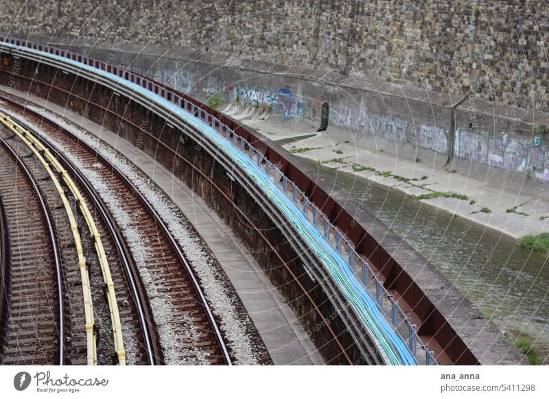 Direction Somewhere Curve Cable rails Subway Water River Wall (barrier) Channel route network routing Advancement Movement Speed Dynamics Blue Green Turquoise