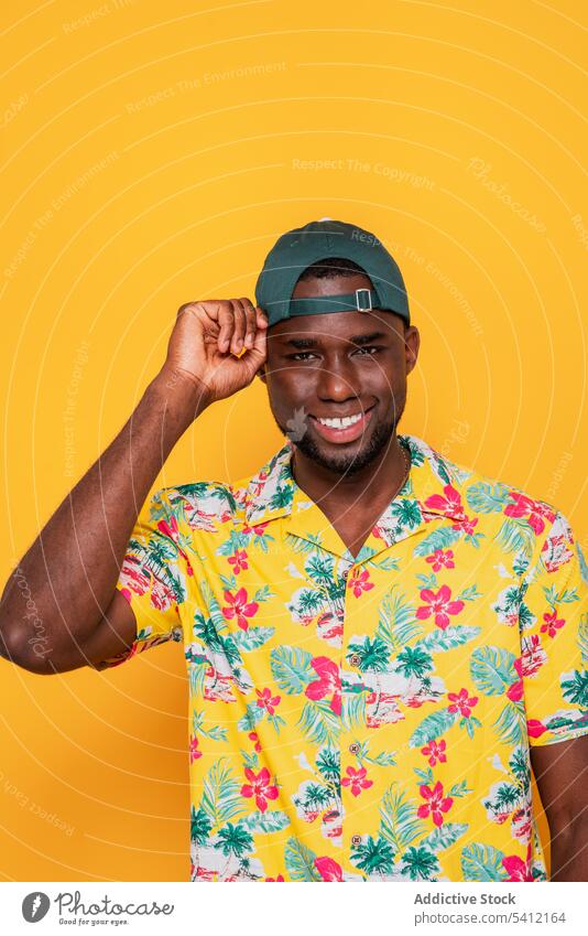 Black man in casual outfit smile positive style confident happy joy glad male african american ethnic black optimist content pleasure satisfied charismatic