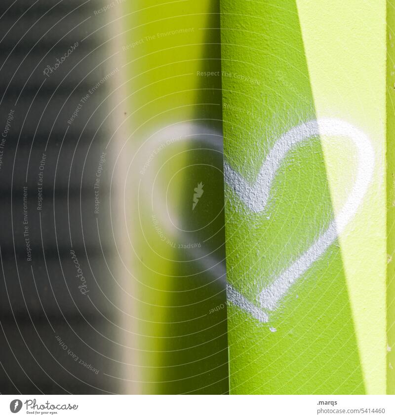 ❤️² Valentine's Day Infatuation Romance Emotions Love Close-up Graffiti Heart-shaped Symbols and metaphors Relationship Sign Declaration of love Green