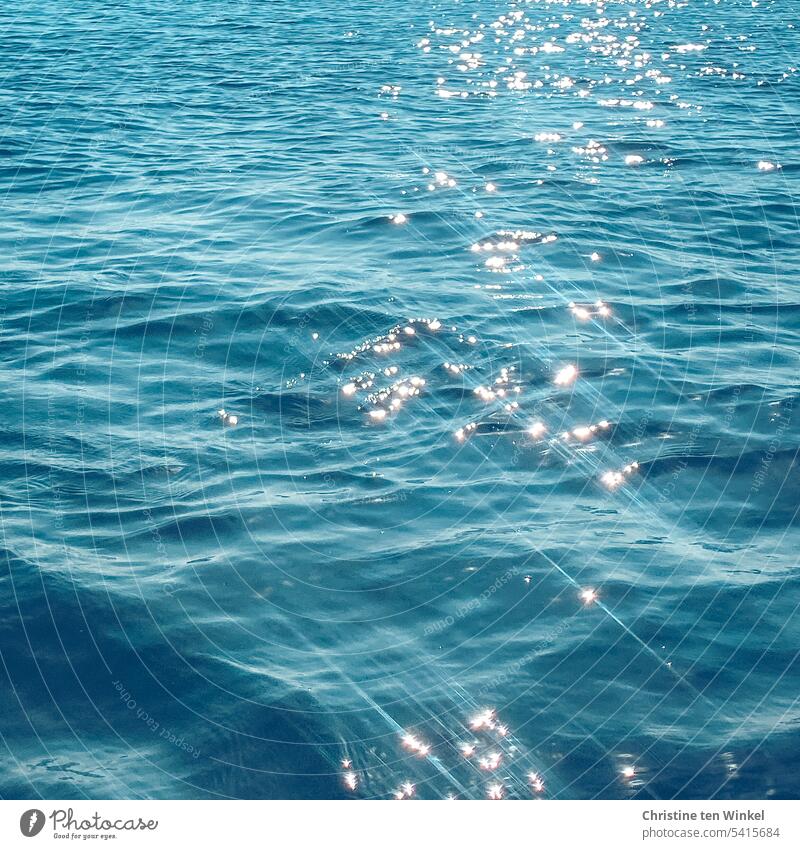 again and again | look at the glittering sea Ocean Water Sunlight North Sea Beautiful weather calm weather sparkle Light reflections in the water