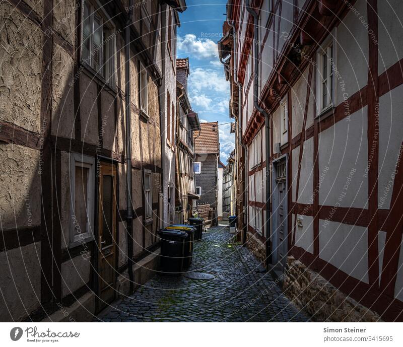 Street in an old town Old town Half-timbered house Town half-timbered Historic Architecture History of the