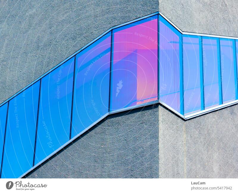UT Bock auf Bochum | Futuristic view and outlook Window colored windows Modern Abstract futuristic futuristic design Innovative Facade Design Blue purple pink