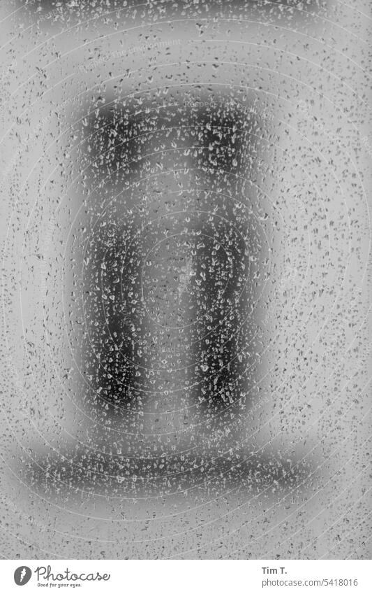 rain windows raindrops b/w Window Berlin Prenzlauer Berg Summer Black & white photo Downtown Town Capital city Day Deserted Old town bnw Interior shot Drop Rain