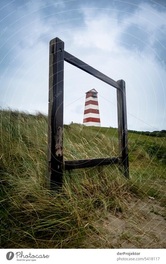 Framed lighthouse from Vorupør To go for a walk Idyll Tower Summer's day Vacation photo Summery Nature Vacation destination cold hawaii North Sea coast