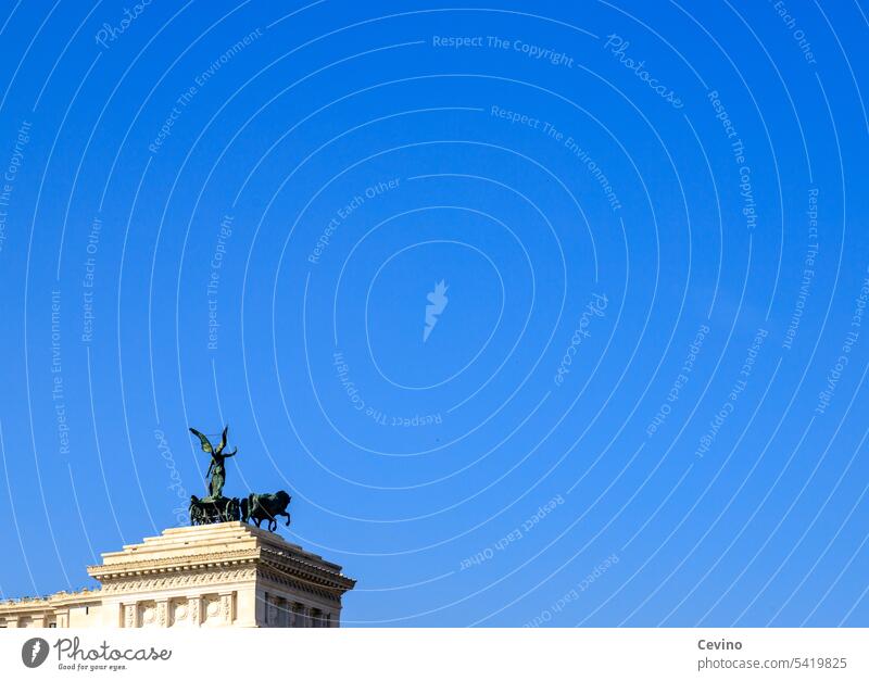 Art in Rome Sculpture Blue sky Cloudless sky Figure Monument Architecture Free space above Colour photo