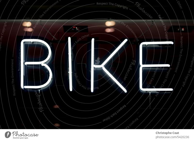 Bike - Neon light Decoration Shop business Electric Lamp Glowing Horizontal Lighting Equipment Night No People Old-fashioned Photography Retro Style single word
