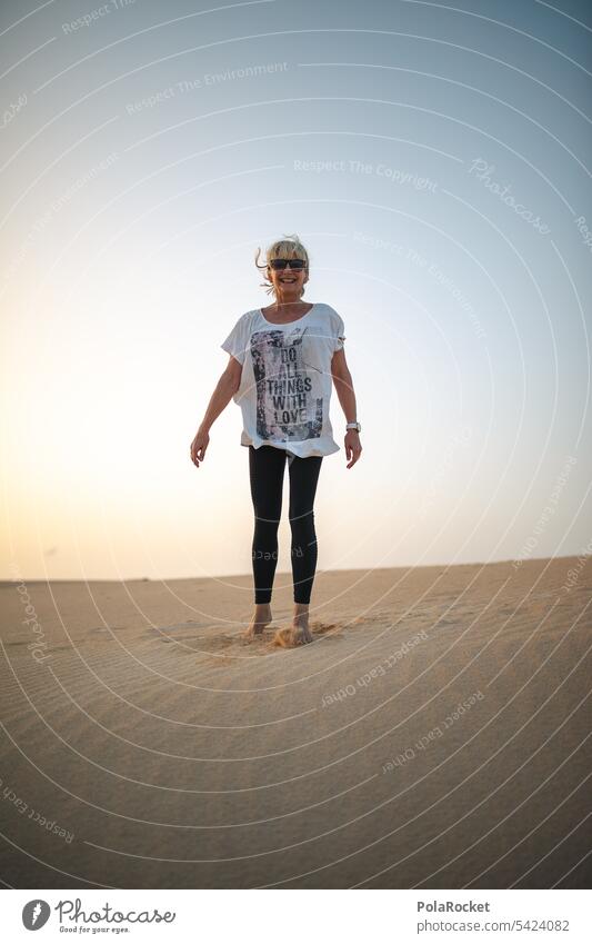 #A0# Jumper Sand Desert desert landscape Desert Dune desert sand Woman Dynamics Movement jump Sky Nature duene Vacation & Travel Landscape Beach Exterior shot
