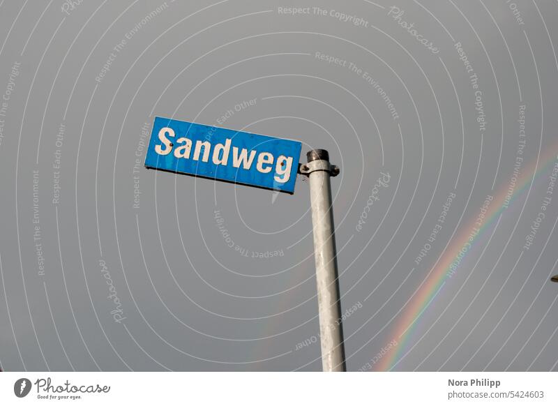 Sand road street sign Sandy path Street name sign Signs and labeling Signage Orientation Street sign dwell address Characters Clue street name Navigation
