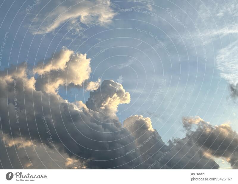 cloud formation Sky Light Blue White Gray Weather Nature Clouds Exterior shot Summer Climate Air Climate change Environment Colour photo Deserted Storm clouds