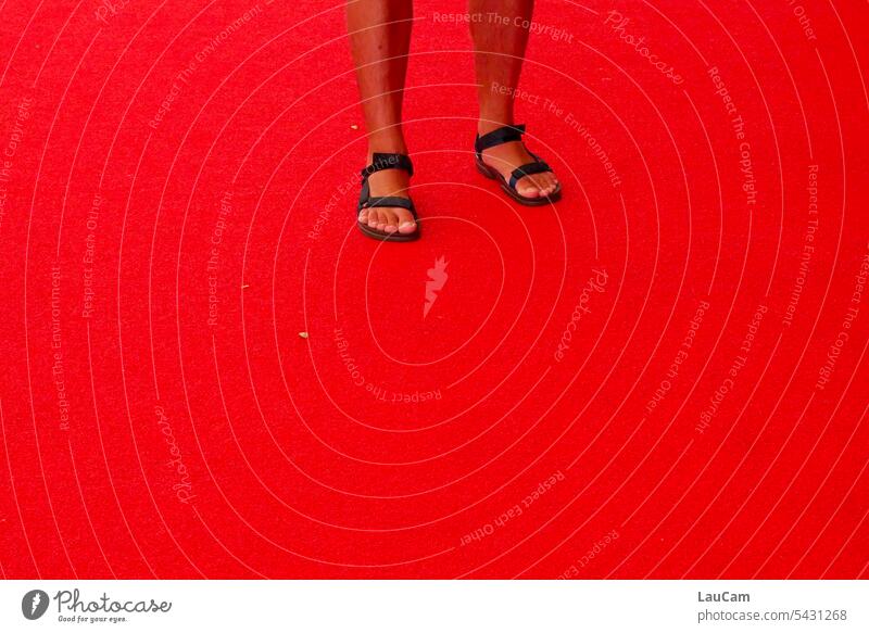 borderline | underdressed on the red carpet Red carpet Sandals Reckless stylistic inconsistency feet Walking pose stroll Legs stillos inappropriately
