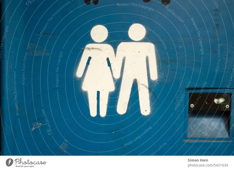 Unisex toilet pictogram Pictogram Toilet unisex in common Signs and labeling Woman Man simplified For All stencil Signage Couple In pairs at the same time