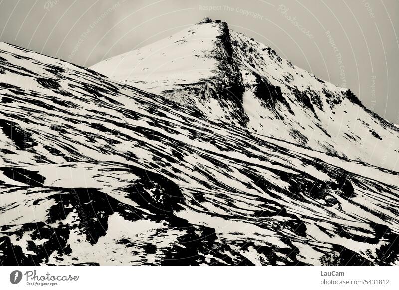 Free Stock Photo of Snow Covered Mountain Peak - Stock Image