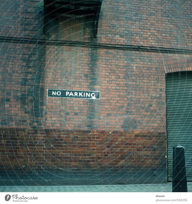 parking ban London England Great Britain Town Old town Deserted Gate Manmade structures Building Wall (barrier) Wall (building) Facade Characters