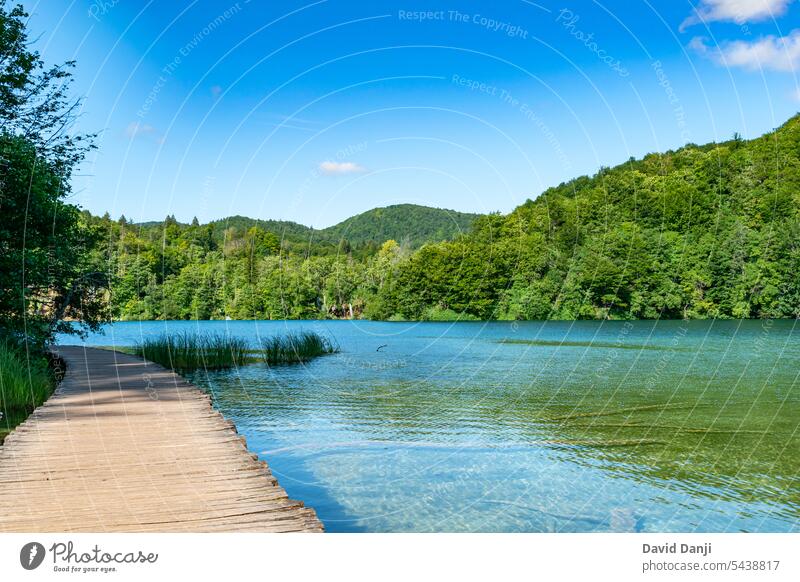 Plitvice Lakes National Park is one of the oldest and largest national parks in Croatia. This photo is taken in July, 2023. attraction background beautiful