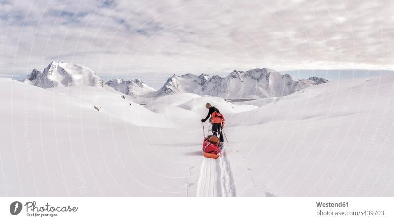 Greenland, Schweizerland Alps, Kulusuk, Tasiilaq, female ski tourer woman females women female ski tourers skis Ski mountaineering leisure free time