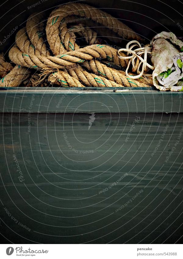 Rømø | Sailor's yarn Sign Old Dark Adventure Transience Rope Trash Crate Seaman Navigation Sewing thread Colour photo Exterior shot Close-up Detail