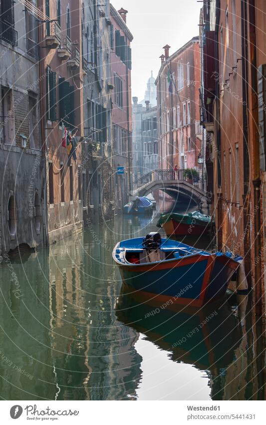 Italy, Venice, boat on canal atmosphere atmospheric mood moody Atmospheric Mood Vibe Idyllic Architecture city town cities towns water boats