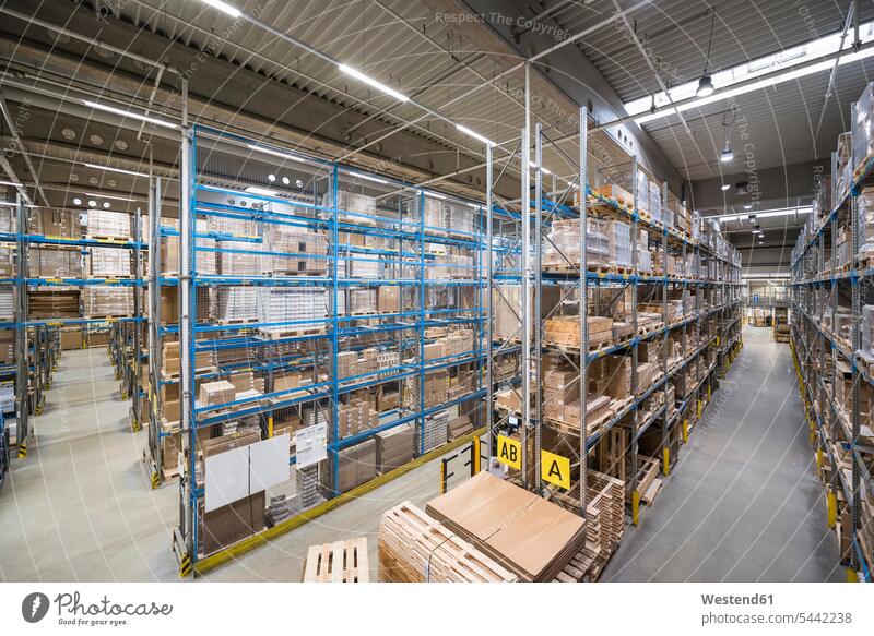 High rack warehouse in factory technology technologies engineering company firm industry industrial logistics distribution goods transport goods transports