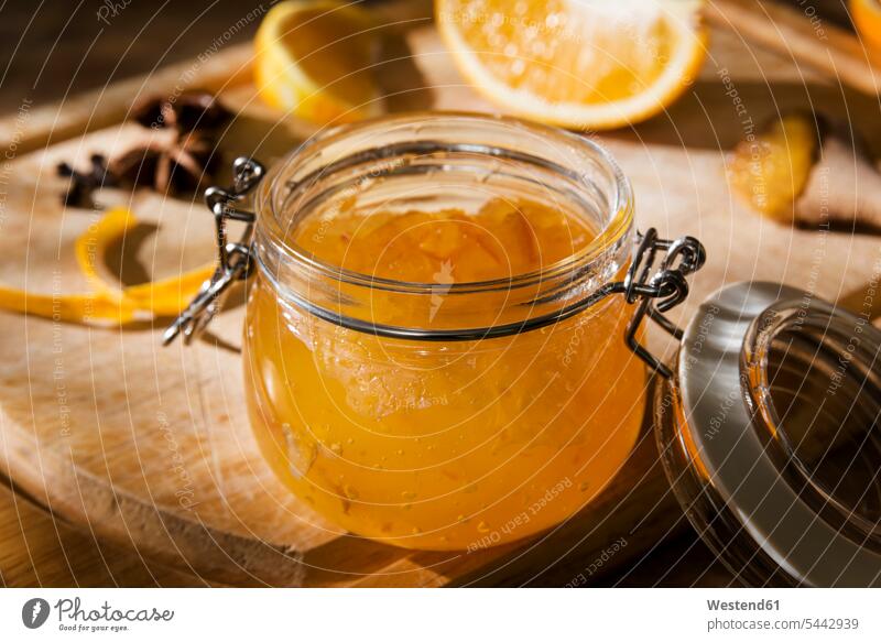 Preserving jar of homemade orange marmalade nobody preserving jar Mason Jars mason jar preserving jars kilner jar preserves jar open opened Hoop lock