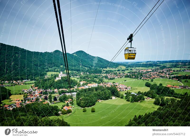Germany, Chiemgau, Kampenwandbahn cable car power cord cables travel destination travel destinations Tourist Destination Upper Bavaria outdoors outdoor shots